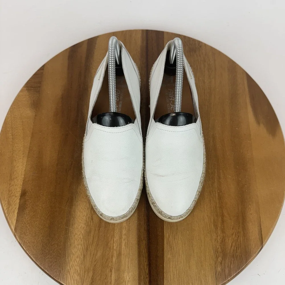 Womens Mephisto Valina White‎ Leather Espadrille Slip On Sneakers Size 7 M GUC
